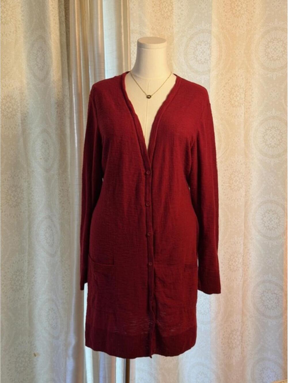 Torrid Red Long Cardigan Button Front Size 4